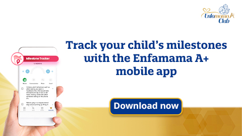 track your child's milestones with enfamama a+ mobile app