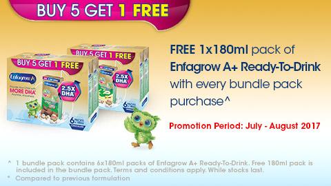 Enfagrow A+ Ready-To-Drink Buy 5 Get 1 FREE Promotion